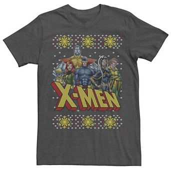 Men's Marvel X-Men Group Ugly Christmas Sweater Graphic Tee