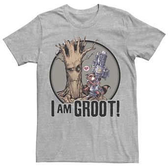 Men's Marvel Guardians Of The Galaxy Rocket And Groot I Am Groot Graphic Tee
