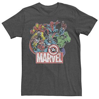 Men's Marvel Avengers Team Retro Comic Vintage Tee