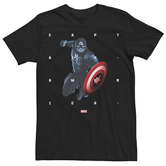 Men's Marvel Captain America Halftone Word Stack Portrait Graphic Tee