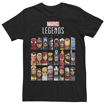 Men's Marvel Legends Series Hero Head Shots Poster Graphic Tee