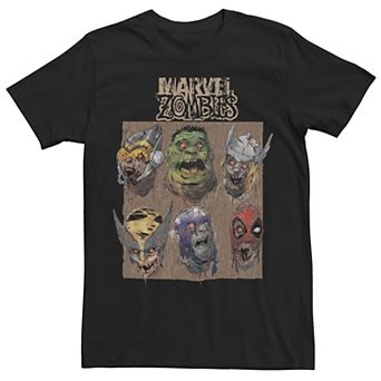 Men's Marvel Zombies Group Shot Face Box Up Graphic Tee