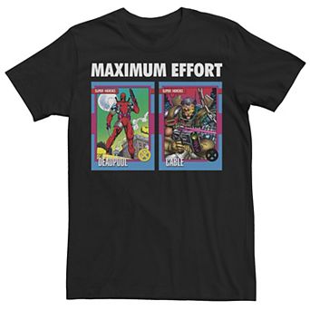 Men's Marvel Group Shot Maximum Effort Trading Cards Poster Graphic Tee