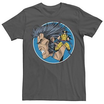 Men's Marvel X-Men Wolverine Profile Circle Portrait Graphic Tee