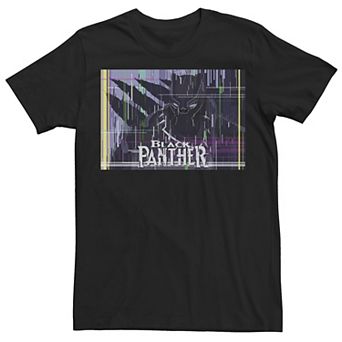 Men's Marvel Black Panther Glitched Poster Graphic Tee