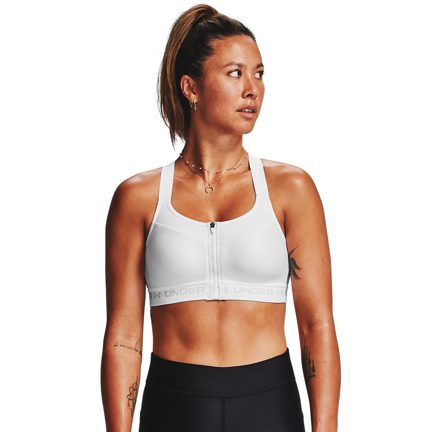 champion women's motion control zip sports bra