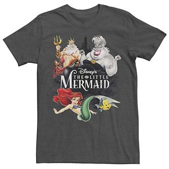 Disney's The Little Mermaid Men's Character Collage Logo Graphic Tee