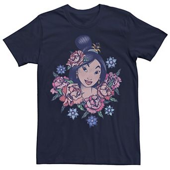Men's Disney's Mulan Floral Portrait Vintage Tee