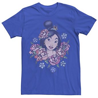 Men's Disney's Mulan Floral Portrait Vintage Tee