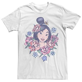 Men's Disney's Mulan Floral Portrait Vintage Tee