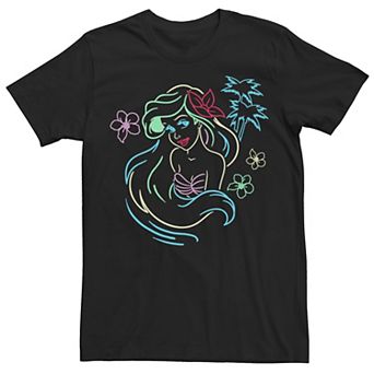 Disney's The Little Mermaid Men's Ariel Neon Lights Graphic Tee