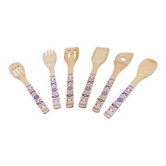 BergHOFF 6 pc Patterned Bamboo Utensil Set