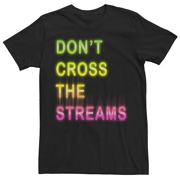 Men's Ghostbusters Don't Cross The Streams Neon Text Poster Graphic Tee