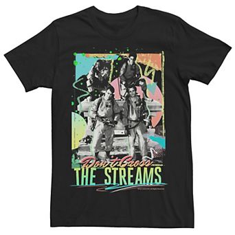 Men's Ghostbusters Don't Cross The Streams Retro Neon Poster Graphic Tee