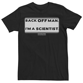 Men's Ghostbusters Back Off Man Text Block Graphic Tee
