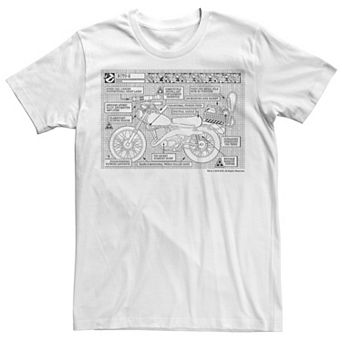 Men's Ghostbusters Ecto-2 Blueprint Graphic Tee