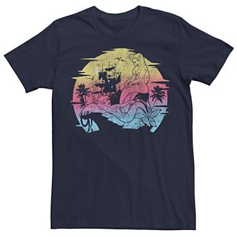 Disney's Peter Pan Mermaids & Pirate Ship Rainbow Scene Men's Tee