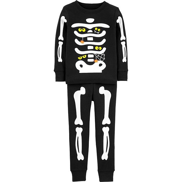 Details about   NEW Carter's 2 Piece Boys PJs Halloween Glow in Dark Skeleton  2T 3T Year 