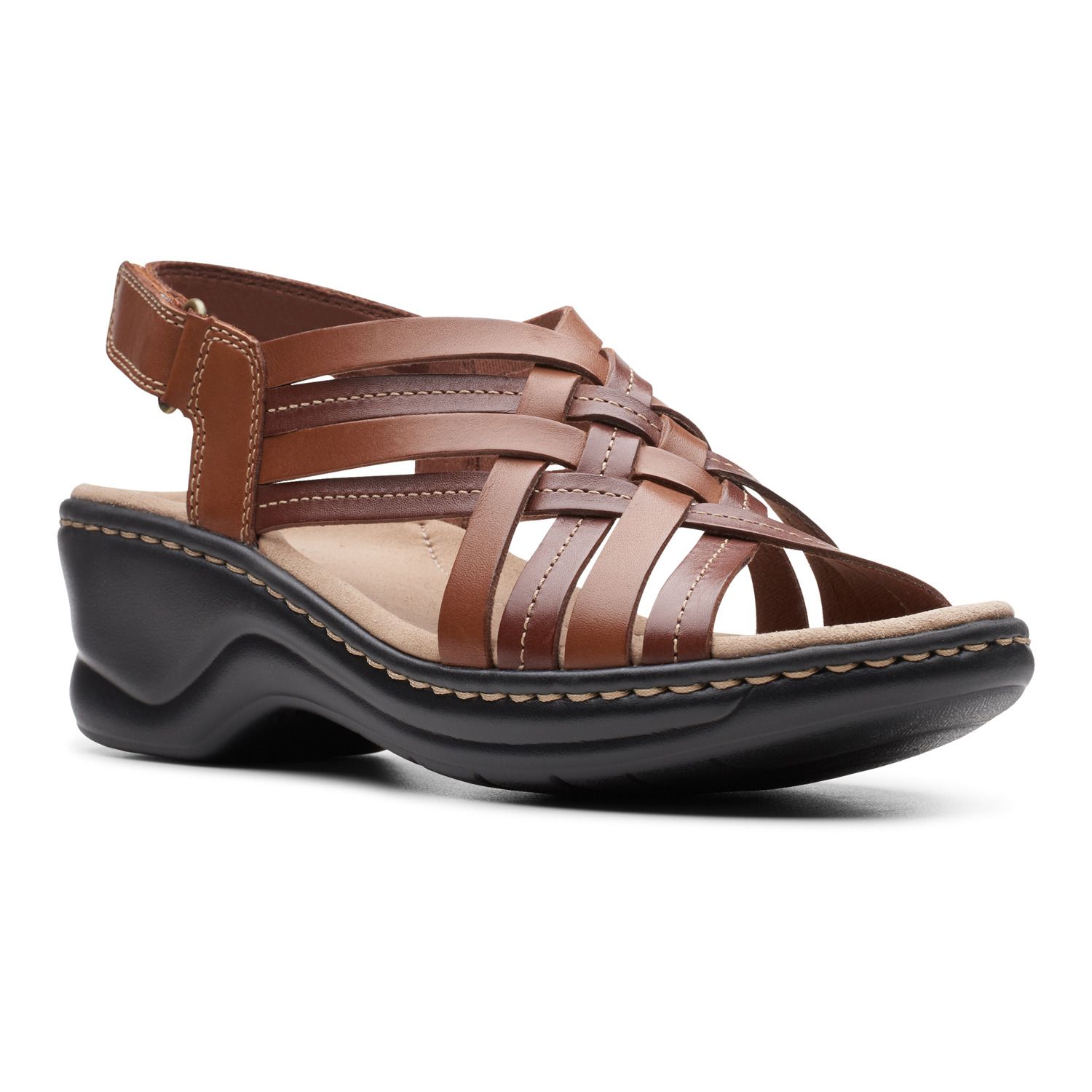 clarks womens leather sandals