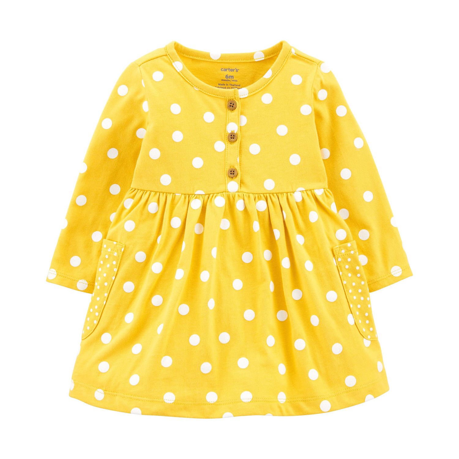 girls yellow polka dot dress