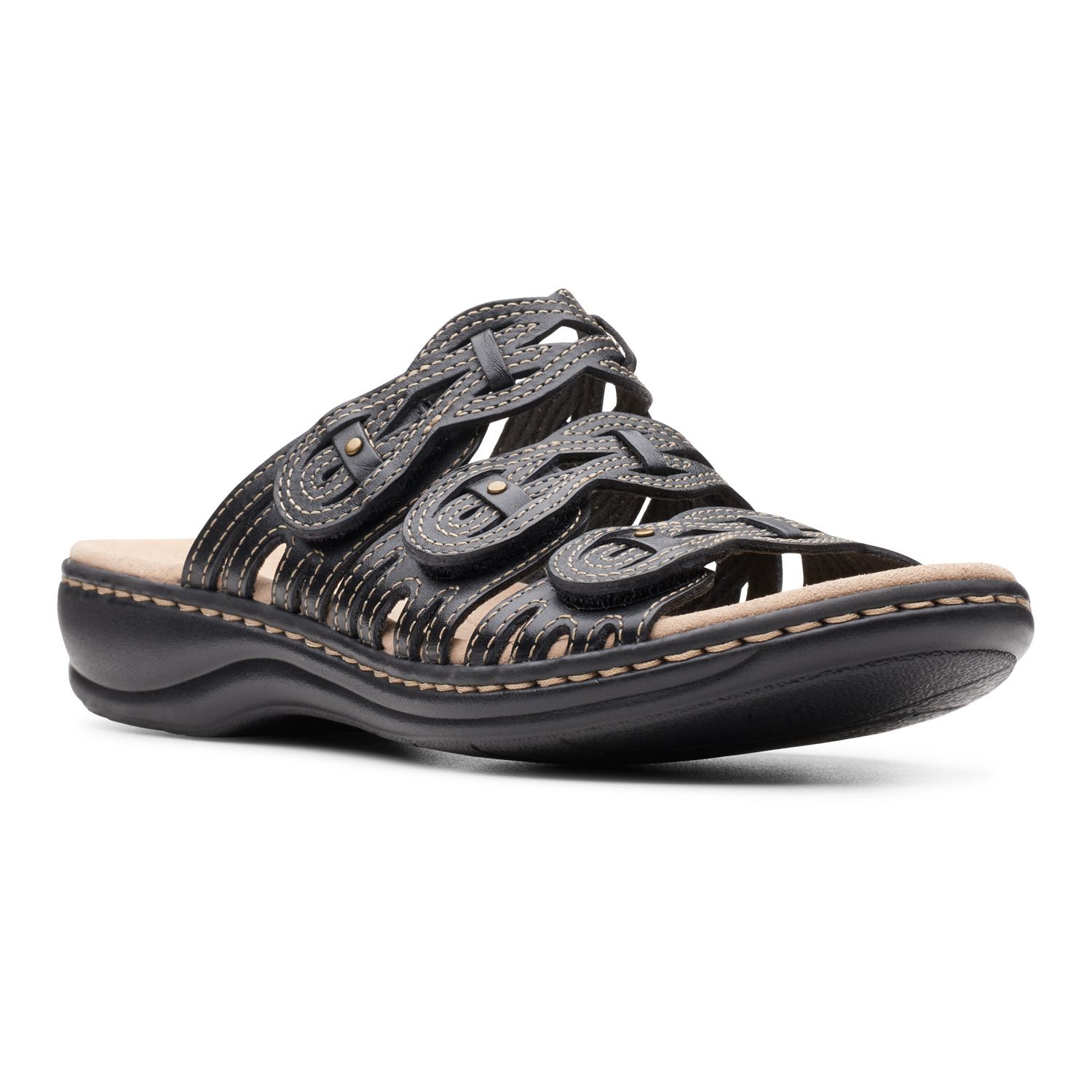 clarks sandals black