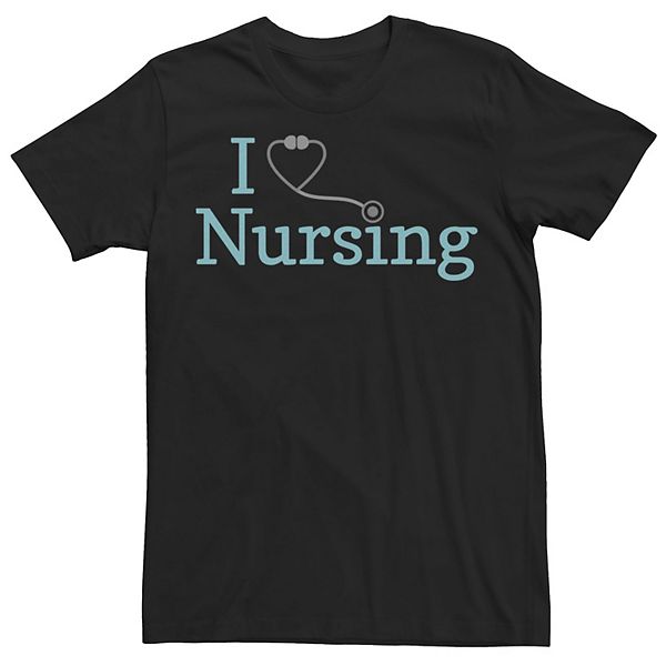 Men's I Love Nursing Stethoscope Graphic Tee