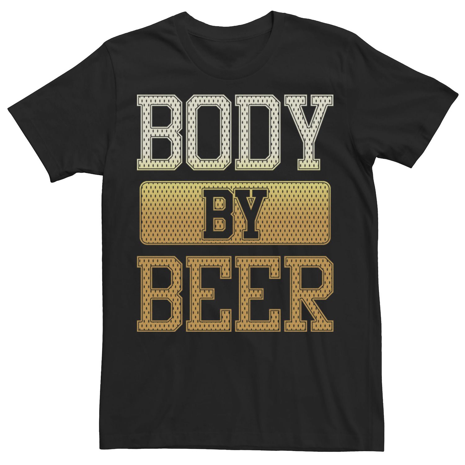 Image for Licensed Character Men's Body By Beer Gradient Yellow Text Graphic Tee at Kohl's.