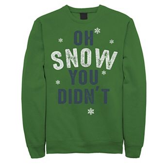 Men's Oh Snow You Didn't Snowflakes Graphic Fleece Pullover