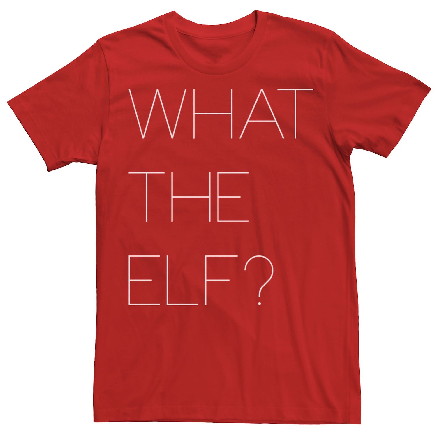 Image for Licensed Character Men's What The Elf? Simple Gold Text Graphic Tee at Kohl's.