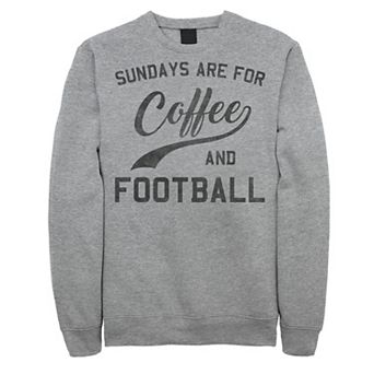 Men's Sundays Are For Coffee And Football Text Graphic Fleece Pullover