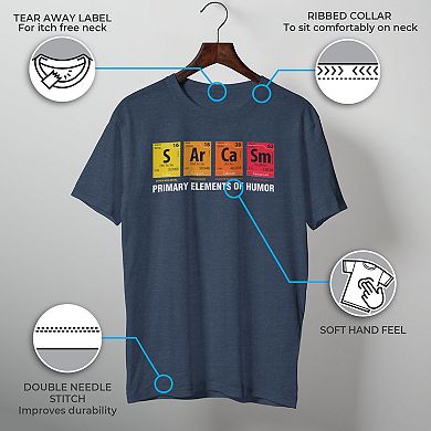 Men's Sarcasm Elements of Humor Periodic Table Graphic Tee