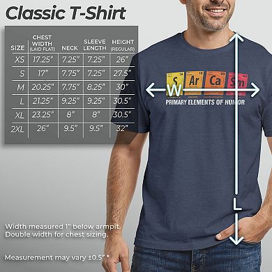 Men's Sarcasm Elements of Humor Periodic Table Graphic Tee