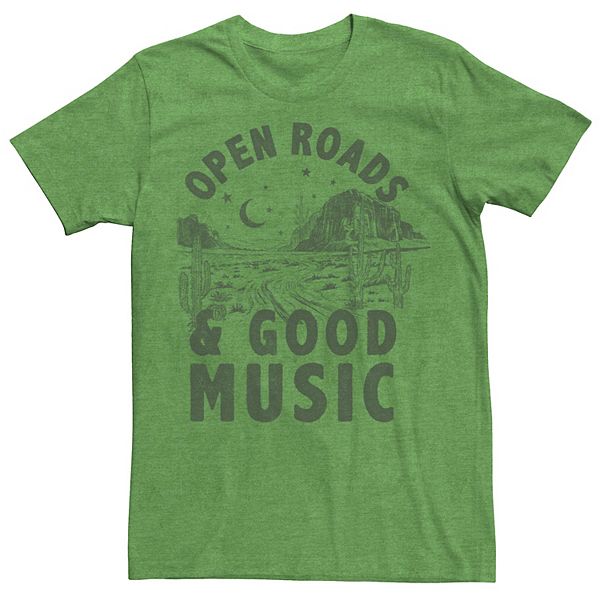 Men's Open Roads Good Music Desert T- Shirt Graphic Tee