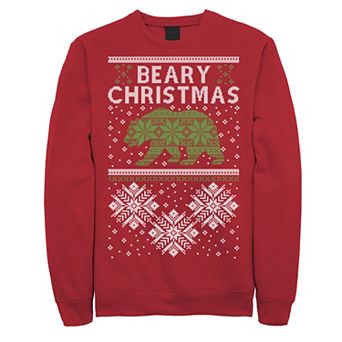 Men's Beary Christmas Graphic Fleece Pullover