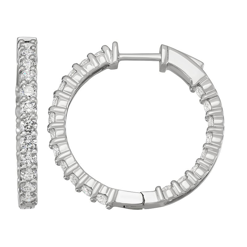 Evolv 14k White Gold 2 Carat T.W. IGI Certified Lab-Grown Diamond Hoop Earr