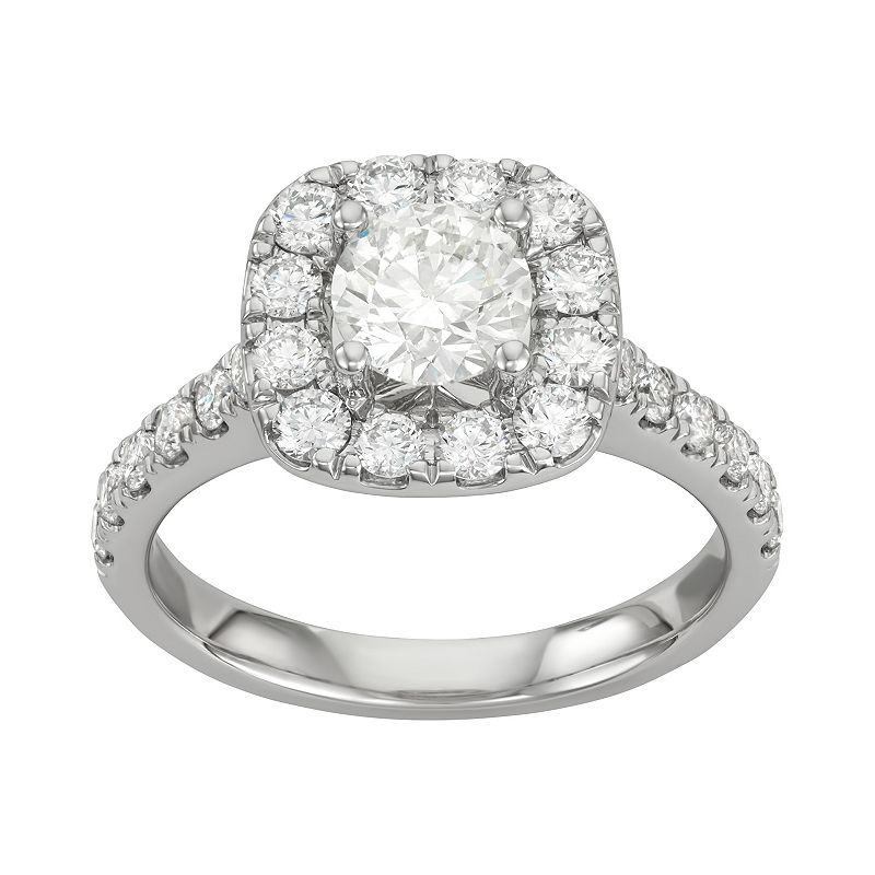 Evolv 14k White Gold 2 Carat T.W. IGI Certified Lab-Grown Diamond Halo Ring - 62118388 - Jewelry Featuring an eye-catching, lab-grown diamond cente sku 62118388