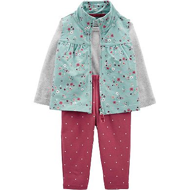 Baby Girl Carter's 3-Piece Floral Little Vest Set