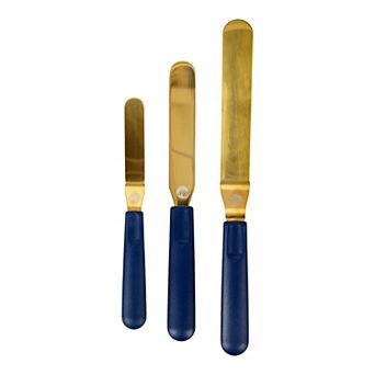 Wilton Navy Blue & Gold 3 pc Icing Spatula Set