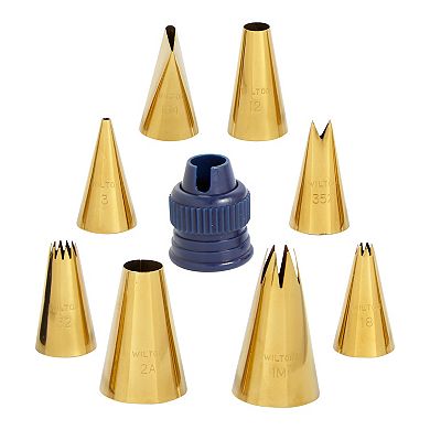 Wilton Navy 17-pc. Blue & Gold Piping Tips & Cake Decorating Supplies Set