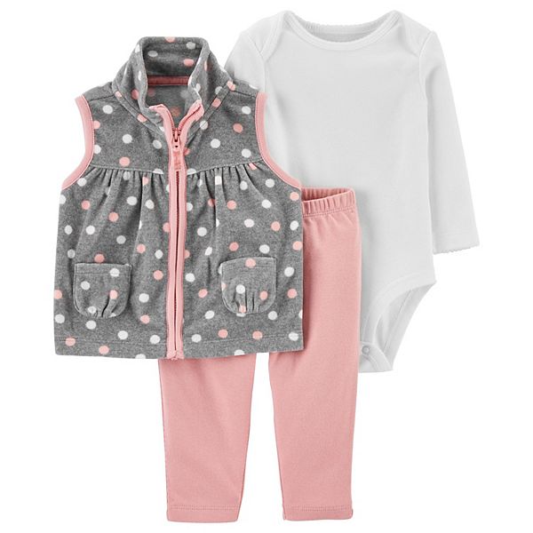 3T Little Me Baby Girls 3 Piece Vest Set