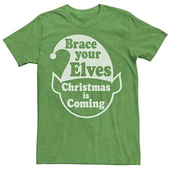 Men's Brace Your Elves Christmas Is Coming Head Shot Outline Tee