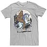  Men's Big Foot On A Unicorn In The Moonlight Drawing Tee
