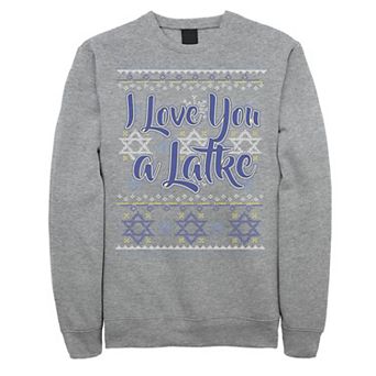 Men's I Love You a Latke Knit Style Sweatshirt