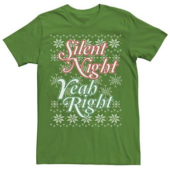 Men's 'Silent Night Yeah Right' Knit Style Tee