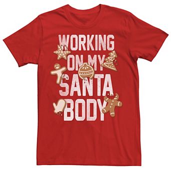 Men's Working On My Santa Body Cookies Tee