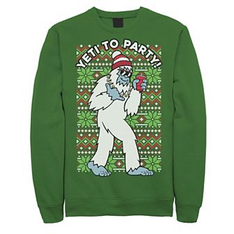 Men's Yeti To The Party Ugly Christmas Sweater Fleece
