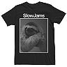 Men's Slow Jams Sloth Black And White Photo Funny Tee