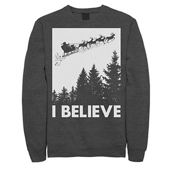 Men's Santa Claus I Believe Reindeer Christmas Sweatshirt