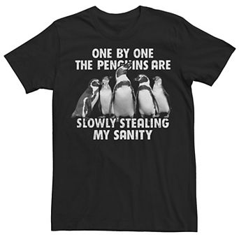 Men's Penguins Slowly Stealing My Sanity Funny Graphic Tee