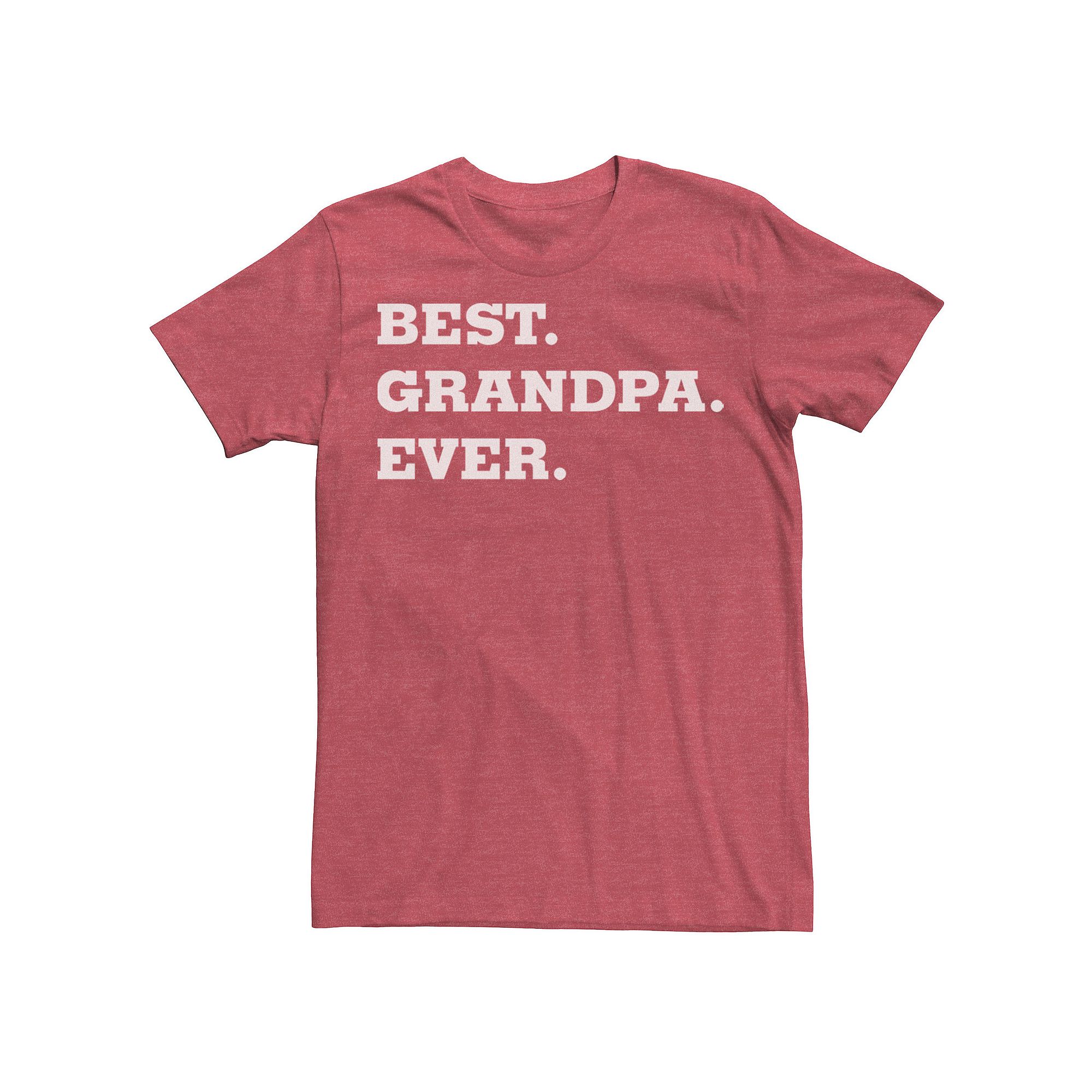 Mens Best. Grandpa. Ever. Simple Text Graphic Tee, Size: Small, Red Grey